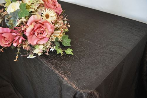 Picture of Table Cloth 90X132 - Chocolate (Crushed Taffeta Rectangle)