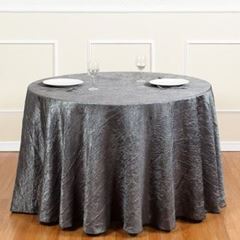 Picture of Table Cloth 120 - Silver Charcoal (Crushed Taffeta Round)
