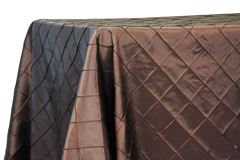 Picture of Table Cloth 90X132 - Chocolate (Pintuck Taffeta Rectangle)