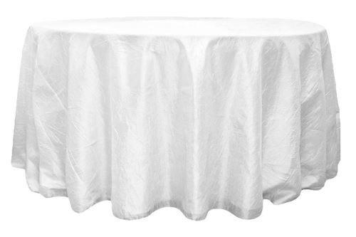 Picture of Table Cloth 120 - White (Crushed Taffeta Round)