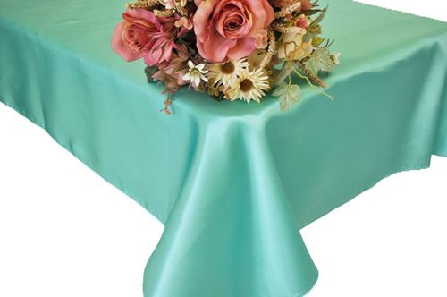 Picture of Table Cloth 90X132 - Tiffany Blue/Aqua (Satin Rectangle)