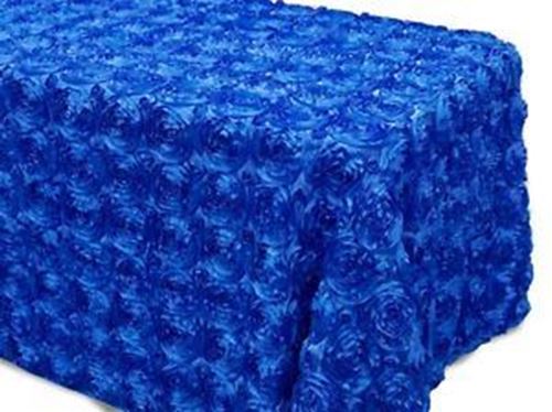 Picture of Table Cloth 90X132 - Royal Blue (Satin Rosette Rectangle)