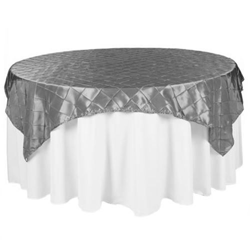 Picture of Overlay 85X85 - Silver Charcoal (Pintuck Taffeta Square)