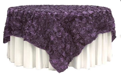 Picture of Overlay 85X85 - Eggplant (Satin Rosette Square)
