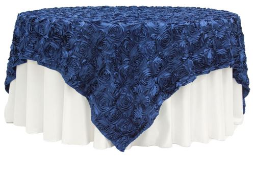 Picture of Overlay 85X85 - Navy (Satin Rosette Square)