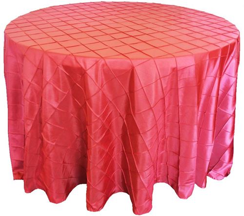 Picture of Table Cloth 120 - Apple Red (Pintuck Taffeta Round)