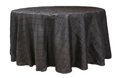 Picture of Table Cloth 108 - Black (Pintuck Taffeta Round)
