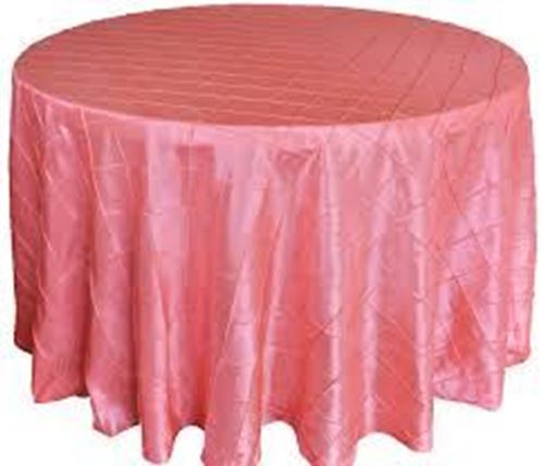 Picture of Table Cloth 120 - Coral (Pintuck Taffeta Round)