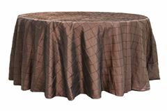 Picture of Table Cloth 120 - Chocolate (Pintuck Taffeta Round)