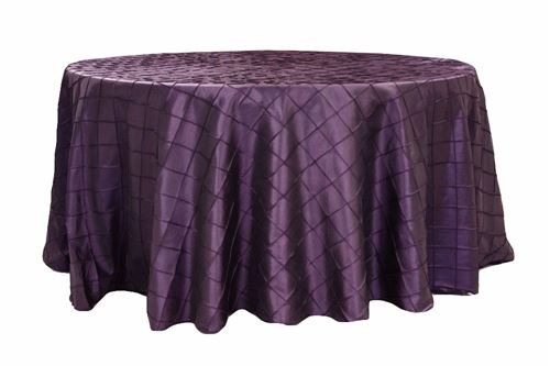 Picture of Table Cloth 90 - Eggplant (Pintuck Taffeta Round)