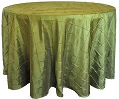 Picture of Table Cloth 120 - Moss Green (Pintuck Taffeta Round)