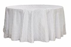 Picture of Table Cloth 108 - White (Pintuck Taffeta Round)