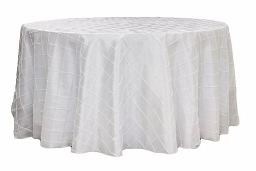 Picture of Table Cloth 108 - White (Pintuck Taffeta Round)