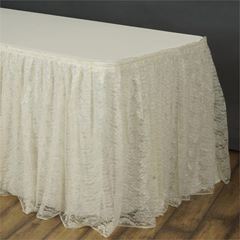 Picture of Table Skirt 17 - Ivory (Lace )