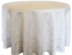 Picture of Table Cloth 108 - Ivory (Poly Damask  Round)