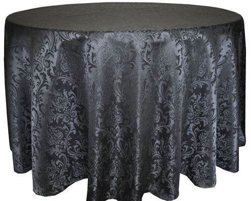 Picture of Table Cloth 120 - Black (Poly Damask  Round)