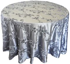 Picture of Table Cloth 120 - Silver (Ribbon Taffeta Round)