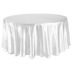 Picture of Table Cloth 120 - White (Satin Round)