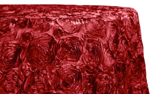 Picture of Table Cloth 120 - Apple Red (Satin Rosette Round)