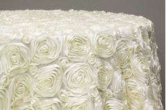 Picture of Table Cloth 126 - Ivory (Satin Rosette Round)