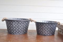 Picture of Bucket (Round basketweave) Lg - Silver
