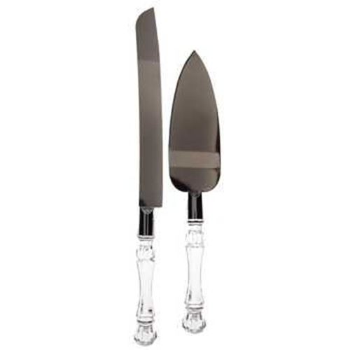 Picture of Cake Knife Set (Plain)  - Silver