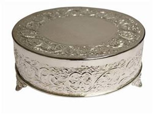 Picture of Cake stand (Round Embossed) 18" - Silver