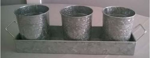 Picture of Decor (Galvanized tray w/buckets)  - Aluminum