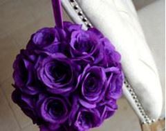 Picture of Flower ball (Silk) Lg - Eggplant