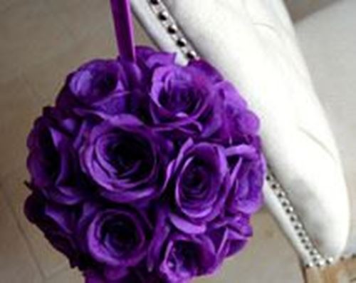 Picture of Flower ball (Silk) Lg - Eggplant