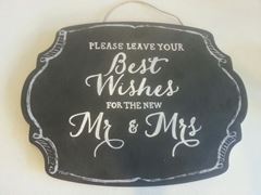 Picture of Sign (Best Wishes chalkboard)  - Black