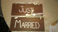 Picture of Sign (Just Married, hanging)  - Brown
