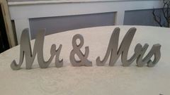 Picture of Sign (Mr & Mrs Cursive)  - Silver