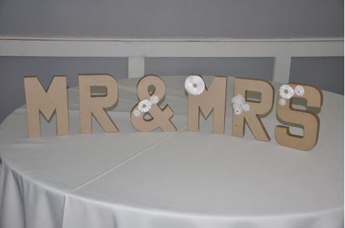 Picture of Sign (Mr & Mrs paper machee)  - Brown