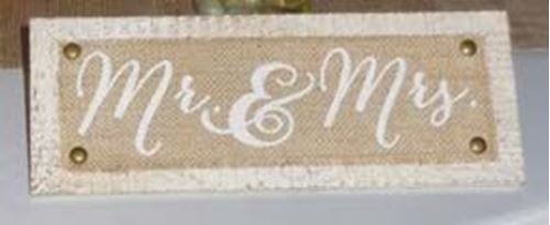 Picture of Sign (Mr & Mrs stand alone) Sm - Burlap