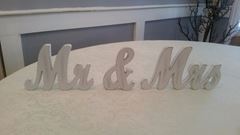 Picture of Sign (Rustic Mr & Mrs Cursive)  - Distressed