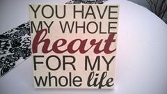 Picture of Sign (Whole Heart) 12X12 - ivory