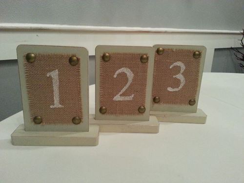 Picture of Table Numbers (Stand)  - Burlap