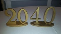 Picture of Table Numbers (Wooden)  - Bright Gold