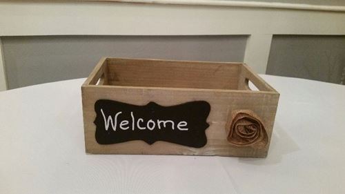 Picture of Wood box (Welcome chalkboard)  - Natural