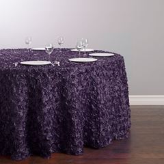 Picture of Table Cloth 120 - Eggplant (Satin Rosette Round)