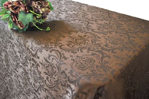 Picture of Table Cloth 90X156 - Chocolate (Poly Damask  Rectangle)