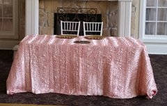 Picture of Table Cloth 90X132 - Blush (Wave Satin Rectangle)