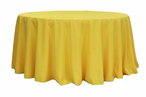 Table Cloth 120 Canary Yellow Poly, Yellow Round Tablecloth