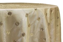 Picture of Table Cloth 120 - Champagne (Sequin Circles Round)