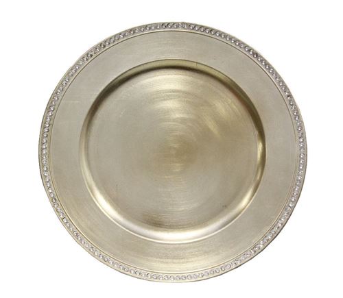 Picture of Charger Plate (Champagne rhinestone) 13" - Champagne