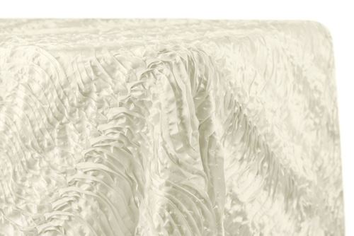 Picture of Table Cloth 90X132 - Ivory (Wave satin Rectangle)