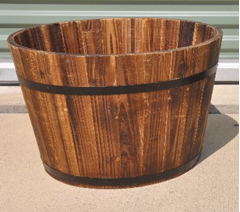 Picture of Furniture (Large Planter Barrel) 19.5X13 - Brown