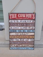 Picture of Sign (Cowboy commands) 12X8 - Brown