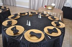 Picture of Table Cloth 120 - Black (Poly Damask  Round)